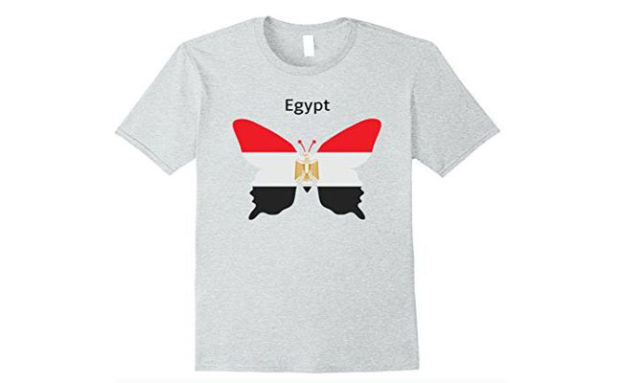 علم مصر على شكل فراشة على قميص Egypt Flag Butterfly On Shirt-عالم الصور
