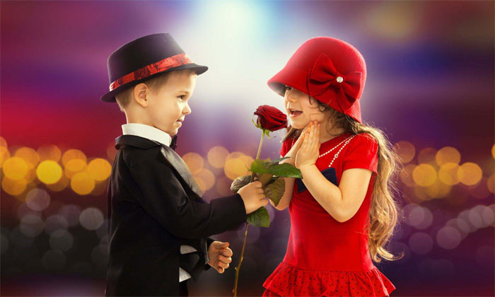 اجمل صور رومانسية وحب ورد أحمر للأطفال الصغار عالم الصور